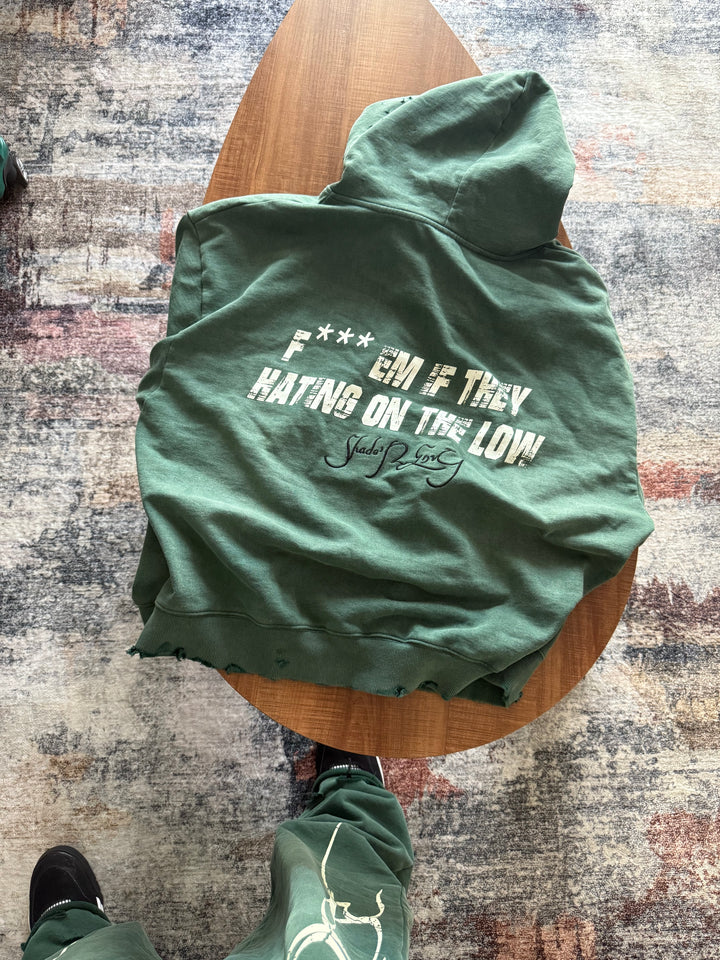 “Fck em if they hating on the low” zip up